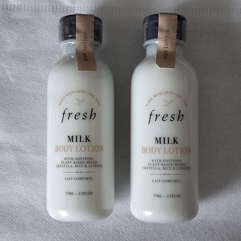 Fresh Milk Body Lotion Plant based milks TWO 2.5oz bottles NEW sealed